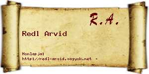 Redl Arvid névjegykártya